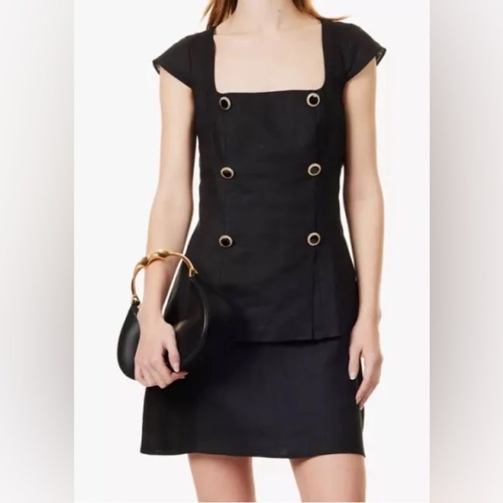 Reformation Meela Linen Top in Black